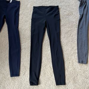 3 lululemon leggings (black, navy, dark grey) size 4